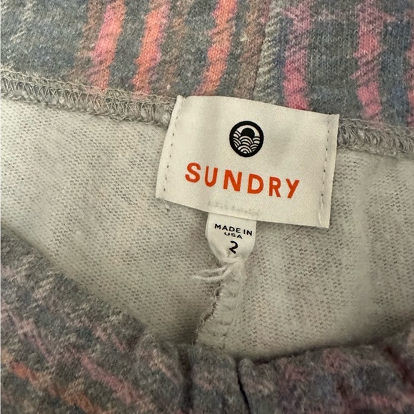 Sundry gray multicolor houndstooth sweatpants with pink stripes - Picture 3 of 3